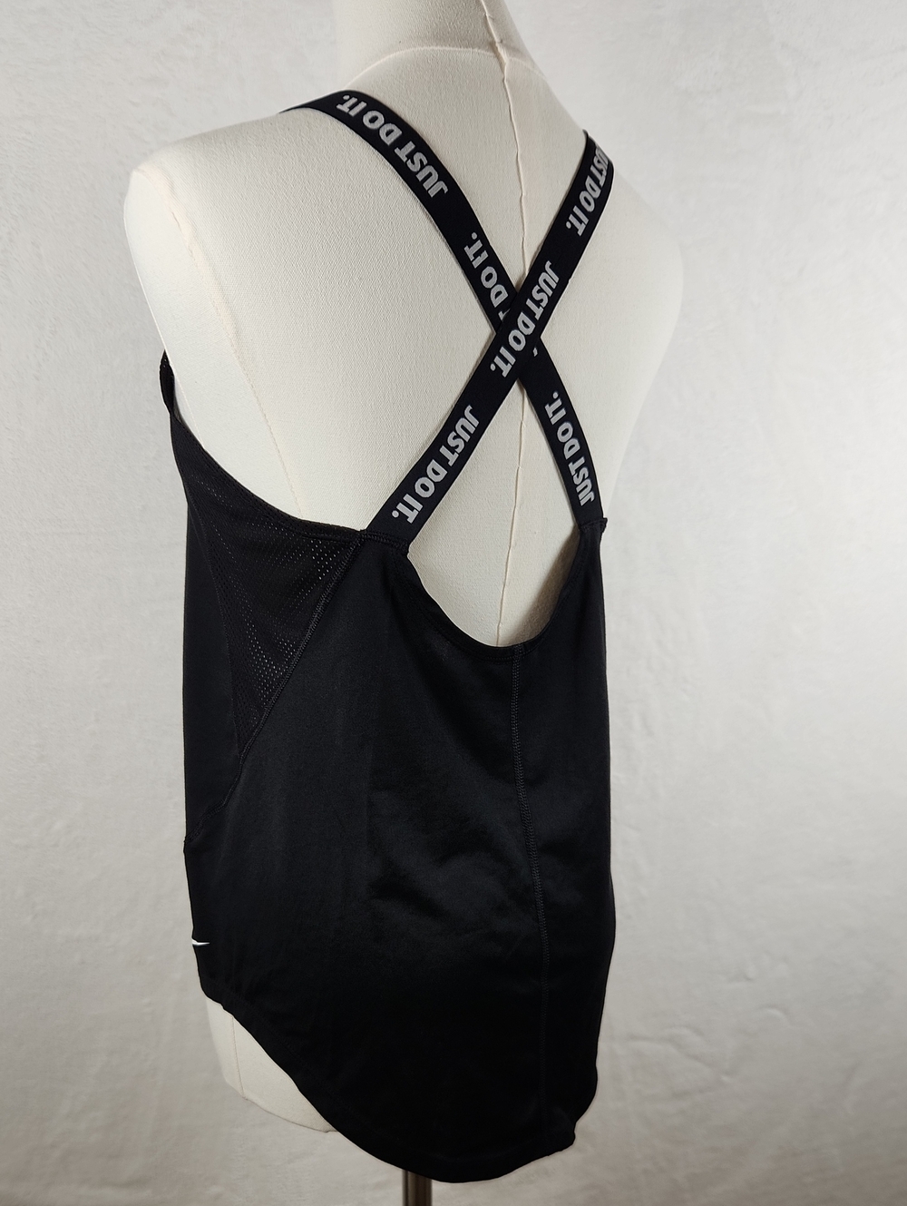 Nike Black Women's Crossback Training Tank Top with 'Just Do It' Straps Size S